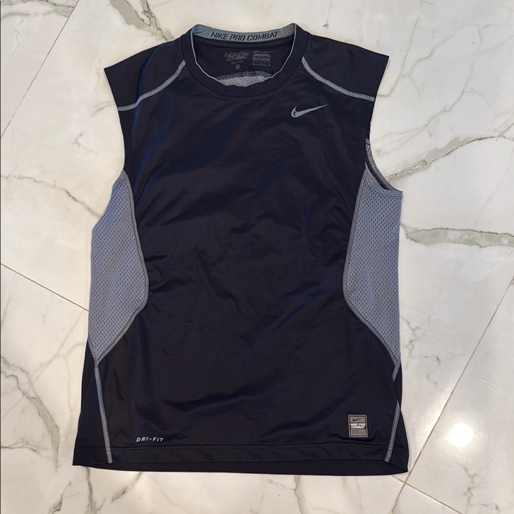 Nike Dri-FIT Sleeveless Black and Gray Top
